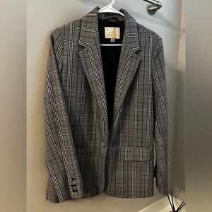Classic Gray Plaid Blazer